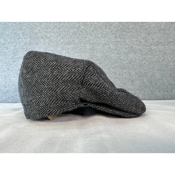 Stetson Men's sz L Wool Herringbone Driver Hat Paper Boy Peaky Blinders Grey - Picture 2 of 8